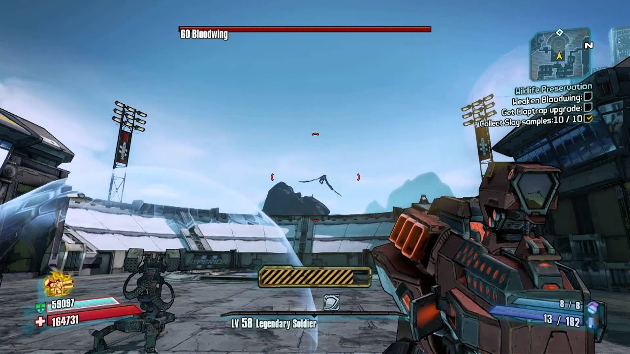 Borderlands 2 - UVHM - Bloodwing Level 60 vs Level 57 Butcher Pearlescent