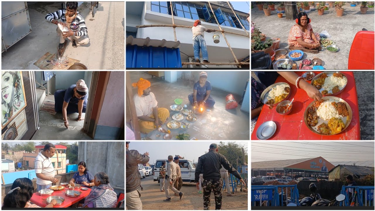 মাছ ভাত খেয়ে লক্ষ্মী পুজো হল,রোদে বসে দিদি করল রান্না, প্রধান মন্ত্রী আসার প্রস্তুতি দেখতে গেলাম 