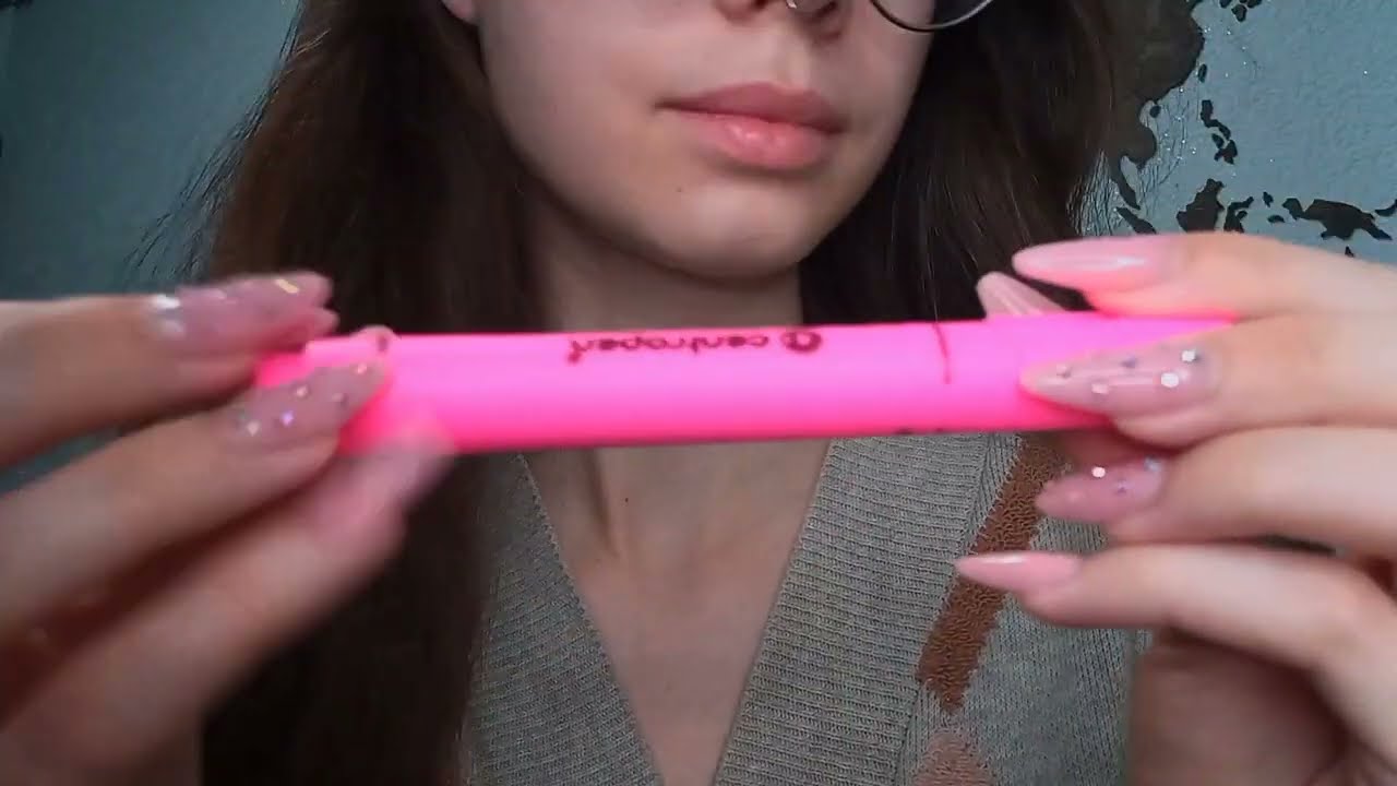 ASMR Unpacking Stationery 🖍🧷 Tapping with Long nails! 💅🏽