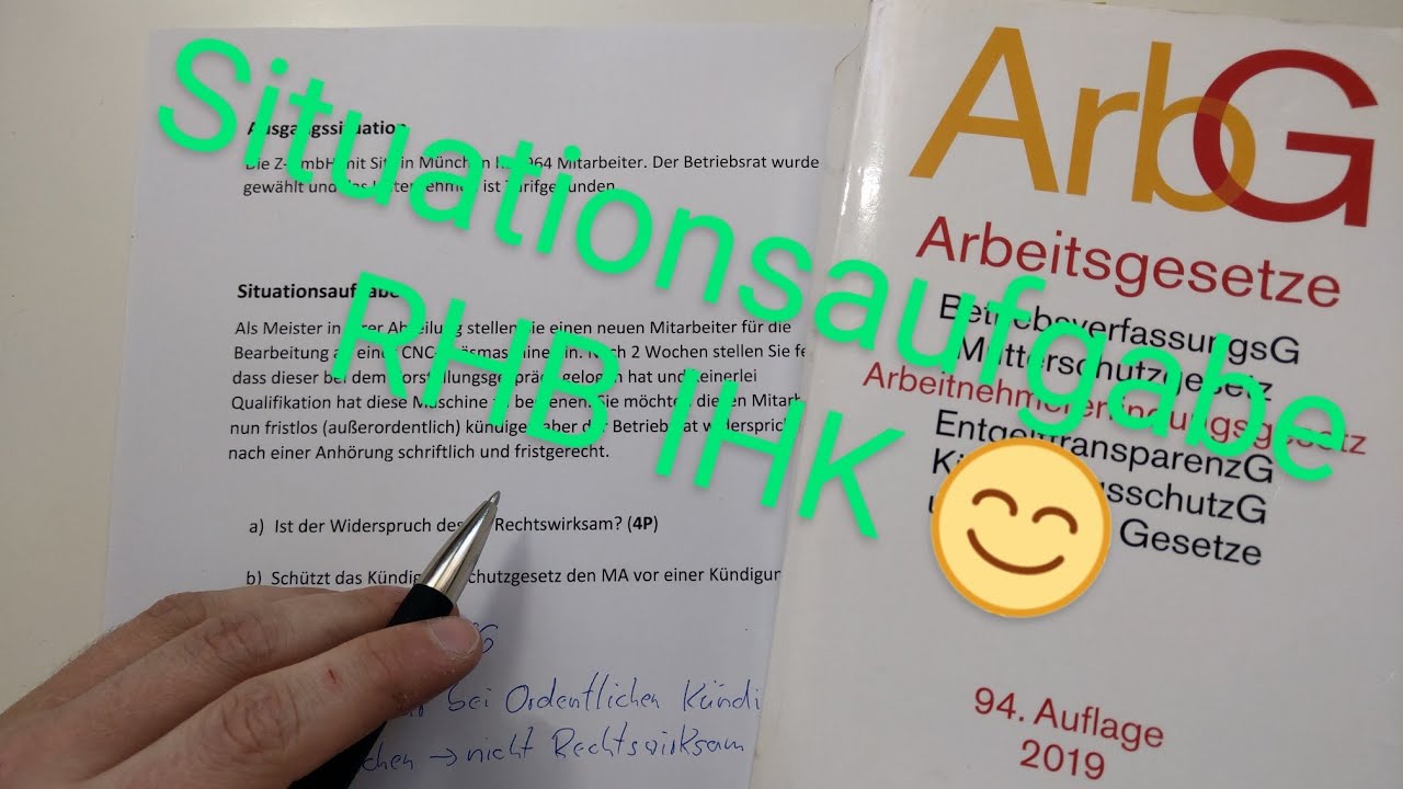 RBH | IHK | Rechtsbewusstes Handeln | Situationsaufgabe | Arbeitsgesetz  Dave Seller