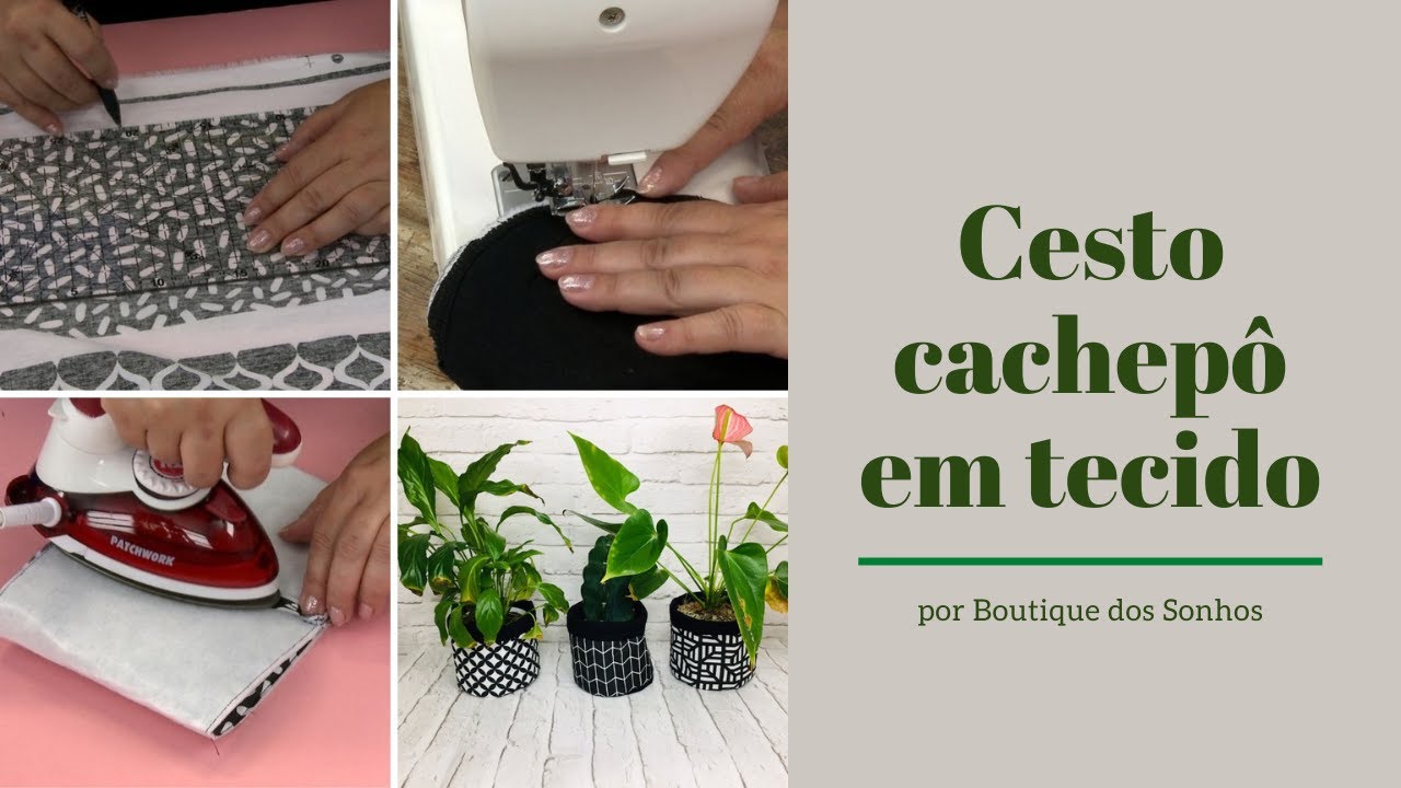 Cesto cachep&ocirc; em tecido - por Boutique dos Sonhos