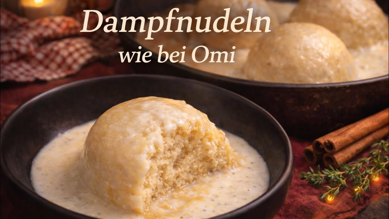 Süße Dampfnudeln Rezept zum selber machen | Germknödel wie bei Oma mit Vanille