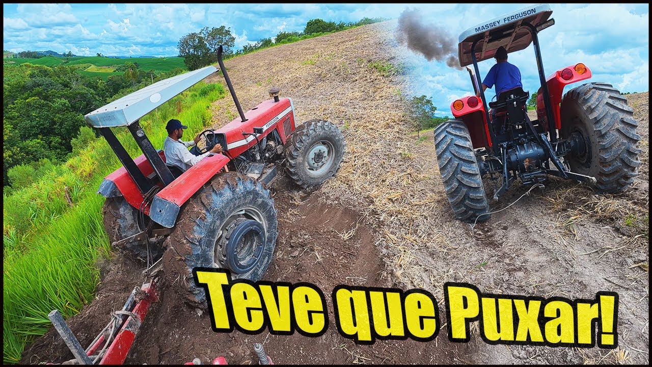 TRATOR SO SAIU PUXADO! PLANTIO DE MILHO COM MF292 PATINANDO NA TERRA MOLHADA!