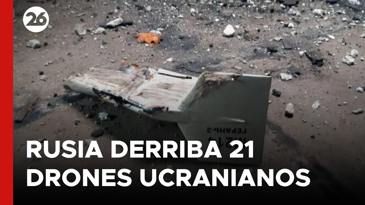 🔴 LO ÚLTIMO DE LA GUERRA: Rusia derribó 21 drones ucranianos sobre 5 de sus regiones