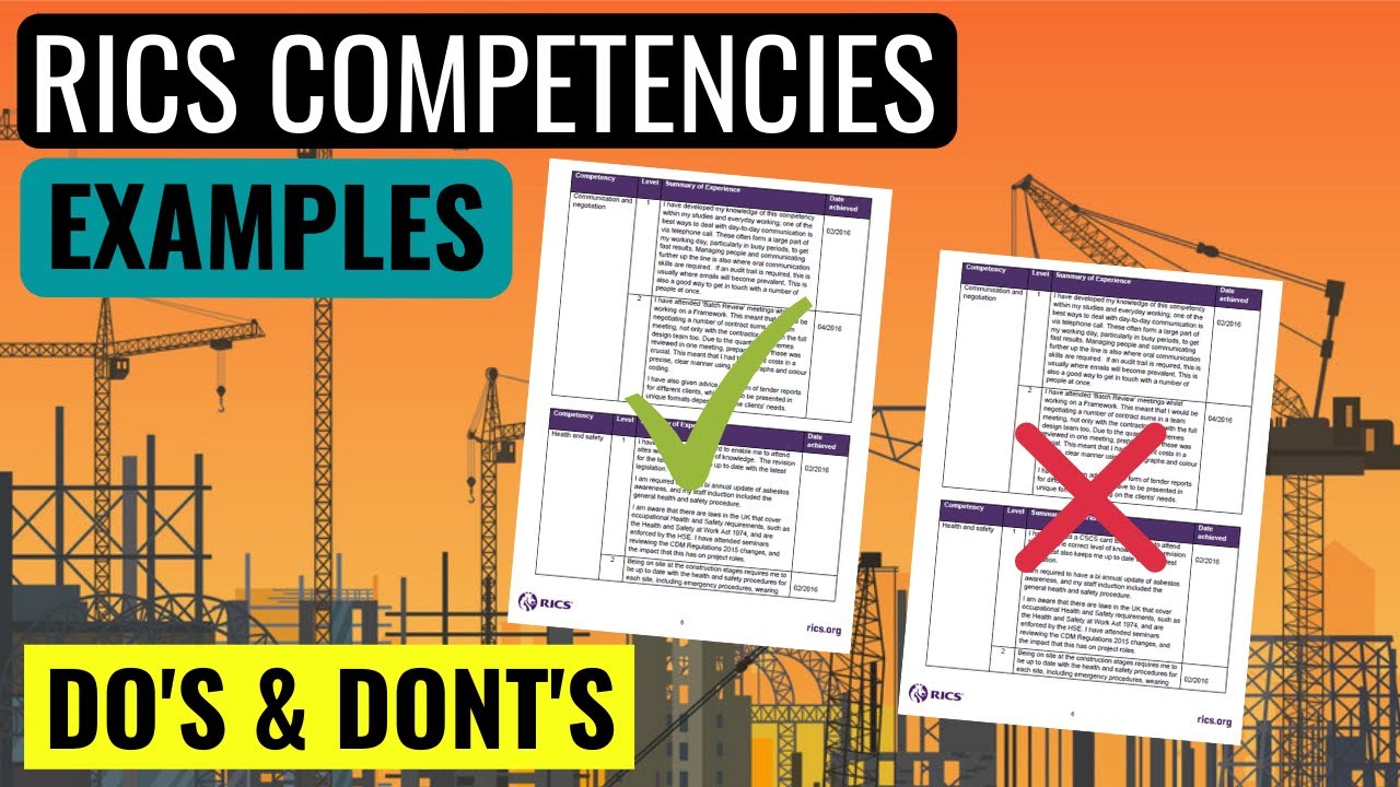 RICS APC COMPETENCIES GUIDE WITH EXAMPLES ON HOW TO COMPLETE THE SUMMARY OF EXPERIENCE SUBMISSION