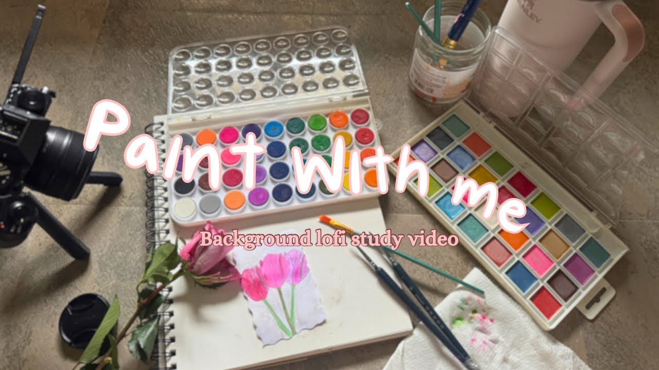 Paint with me- perfect video for background study relaxation (no talking)