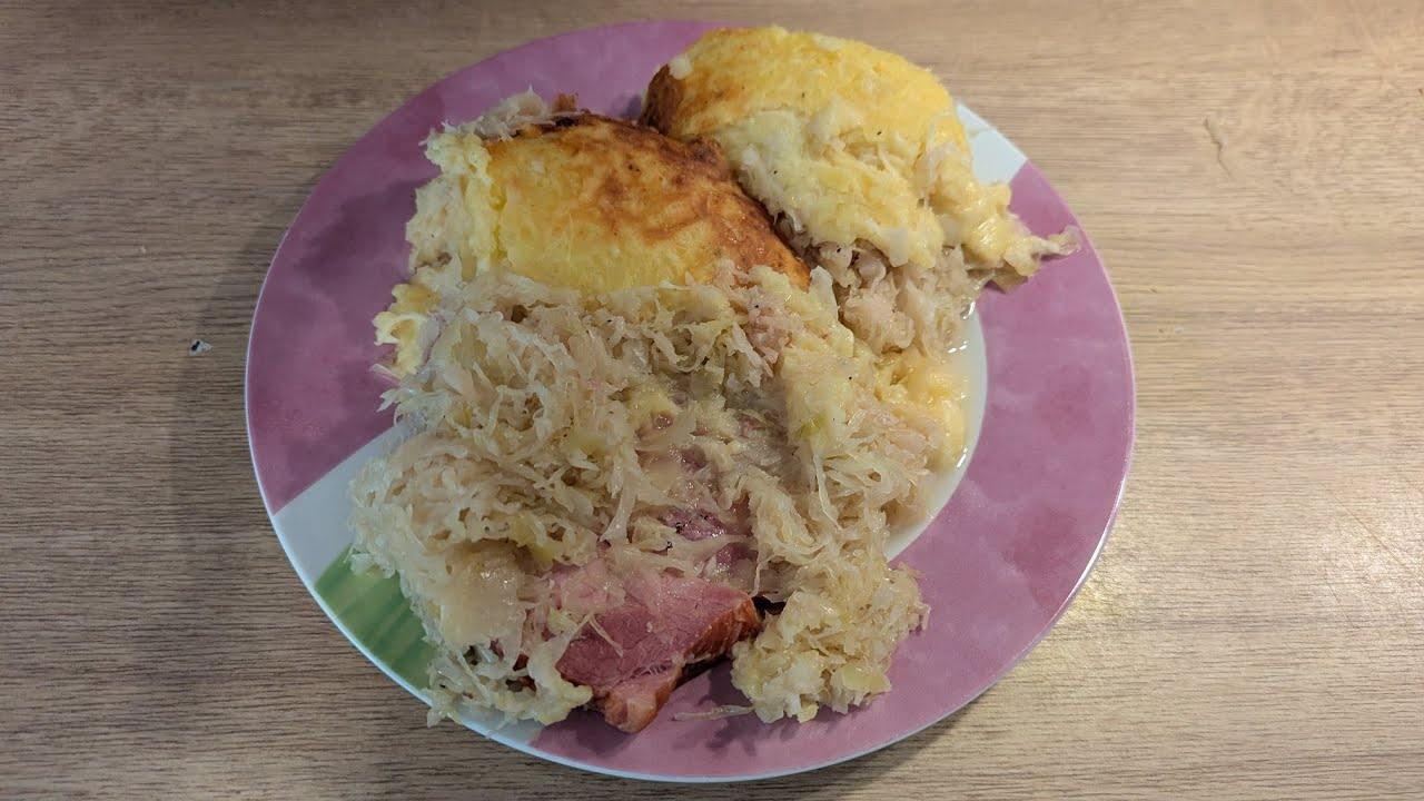 Kasseler Sauerkrautauflauf mit Kloßteig