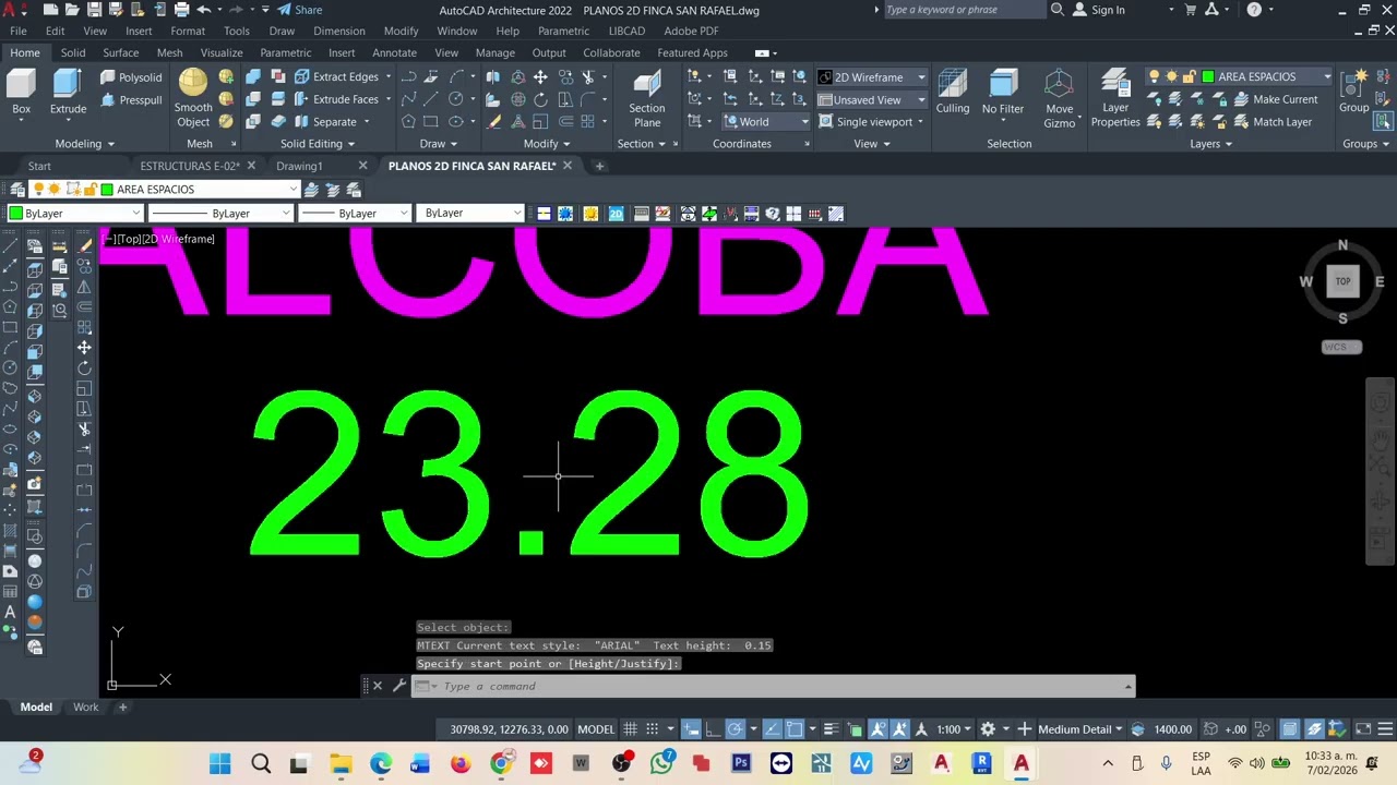 AREAS Y LONGITUDES CON FIELD CAMPO AUTOCAD