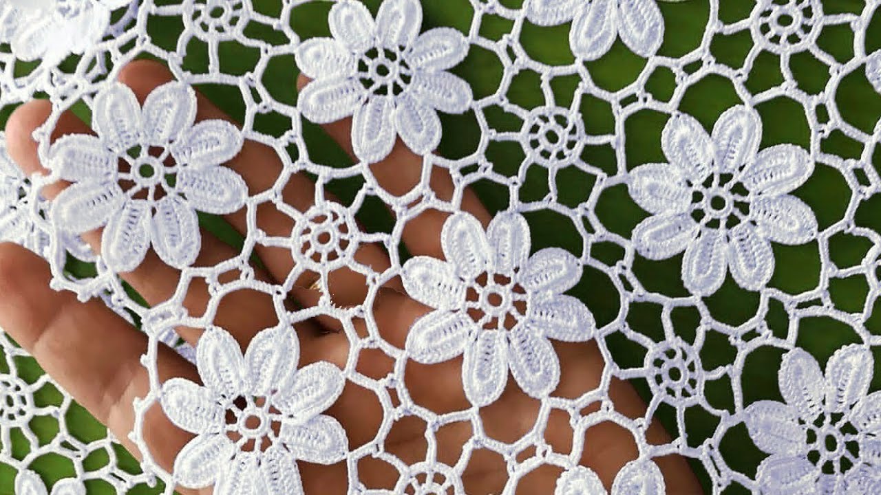 Tutorial Crochet Flower Motif Pattern , With Lace Crochet Design