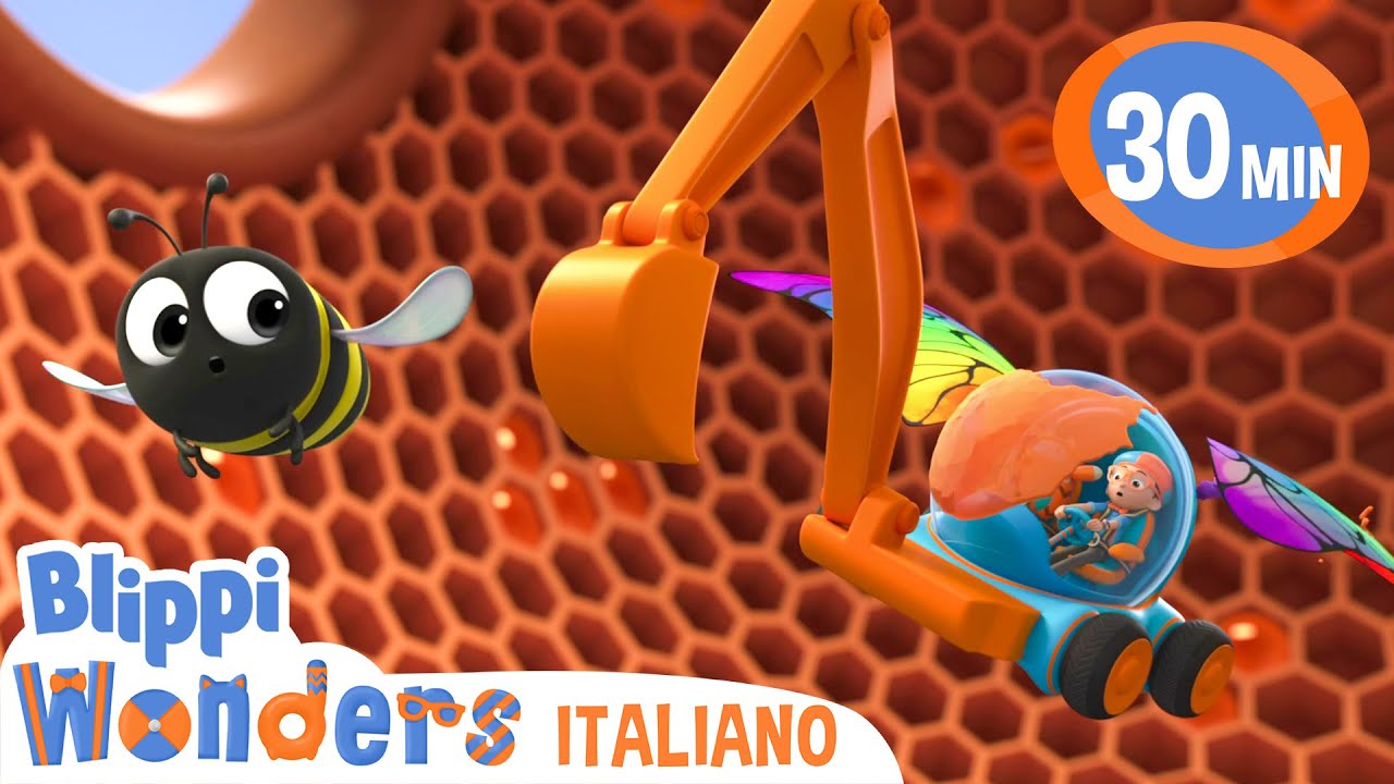 Blippi animato impara come si produce il miele (sono le api!) | Blippi in Italiano | Per bambini