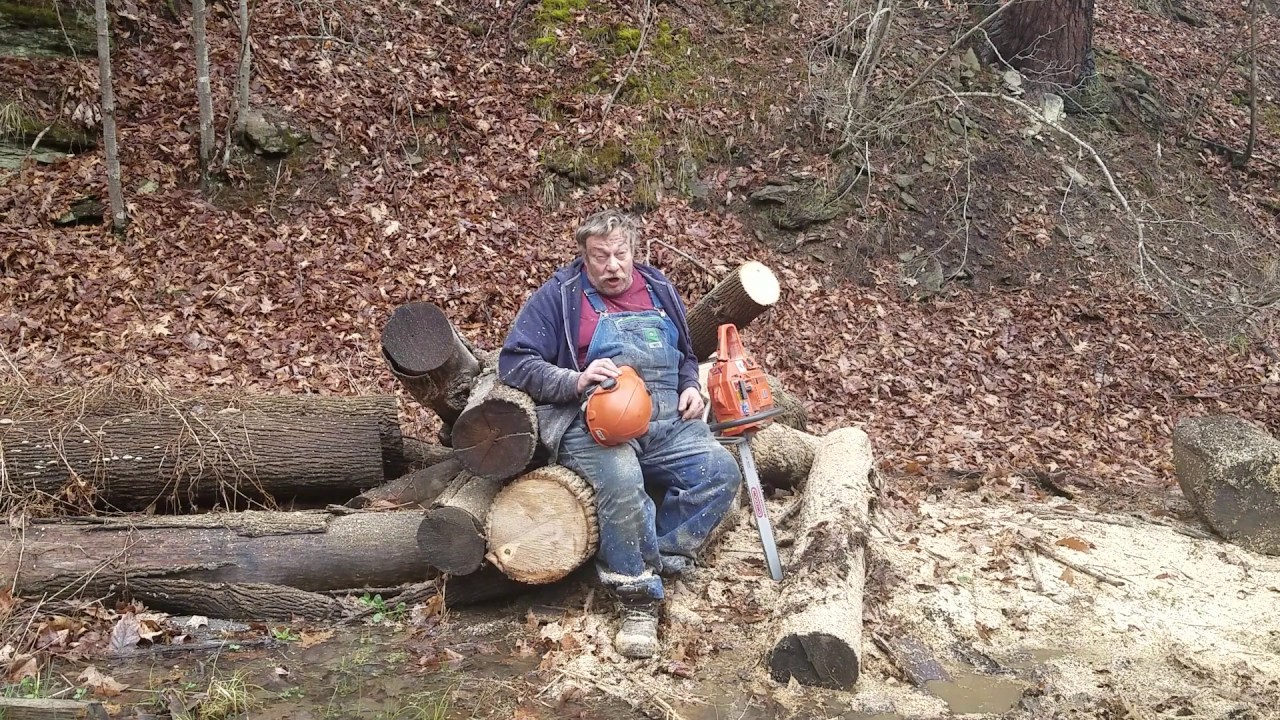 61/266 action! Cutting wood between rainstorms! Beautiful area!
