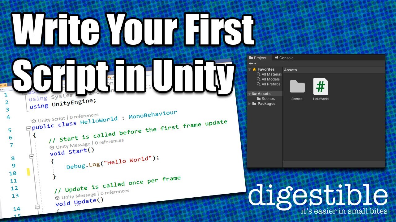 How to write your first script in Unity