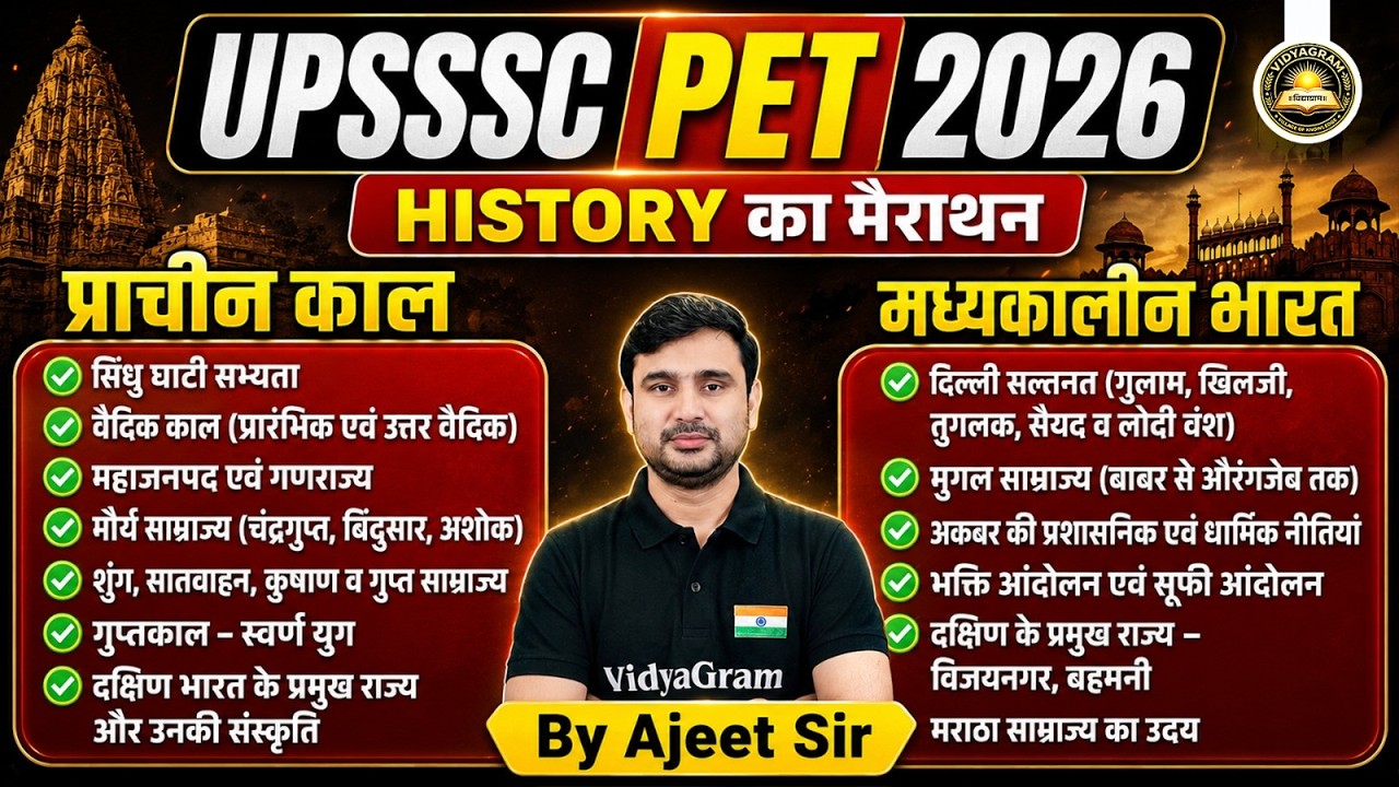 UPSSSC PET History Marathon | प्राचीन काल और मध्यकालीन भारत | By Ajeet Sir