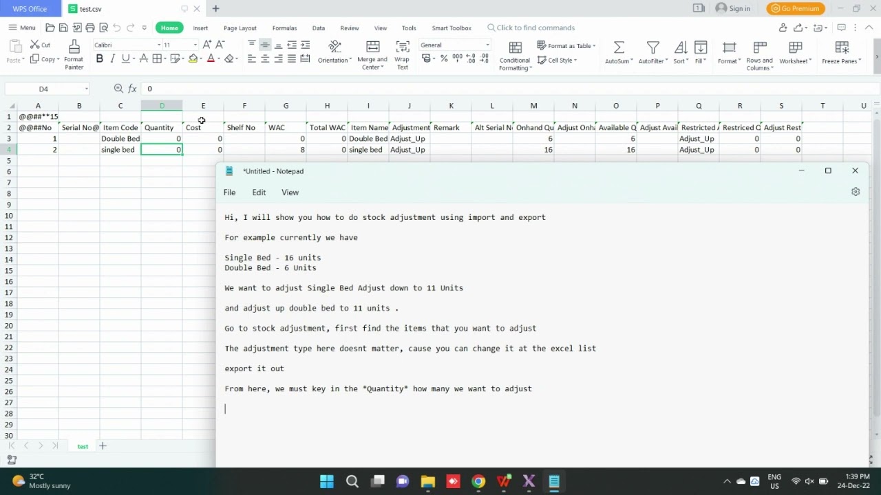 (Xilnex) How to do Stock Adjustment using Import Export