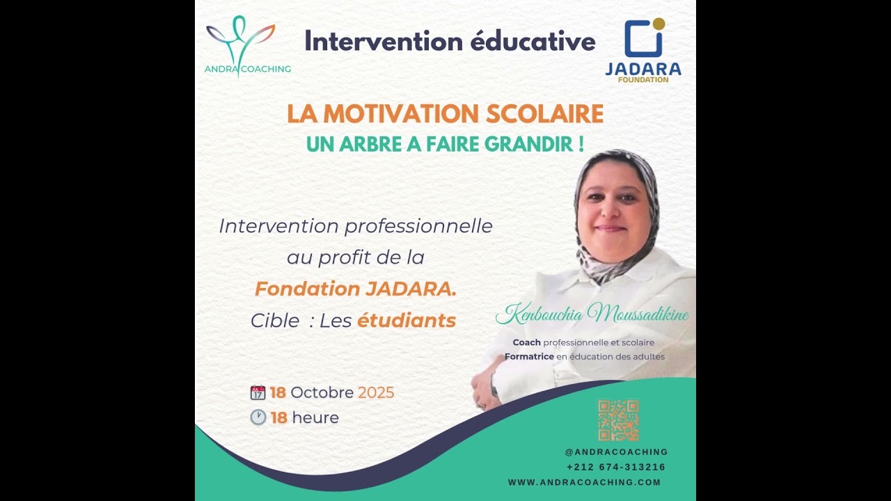 🌿 La motivation scolaire, un arbre à faire grandir ! 🌿 Intervention éducative   au profit de Jadara