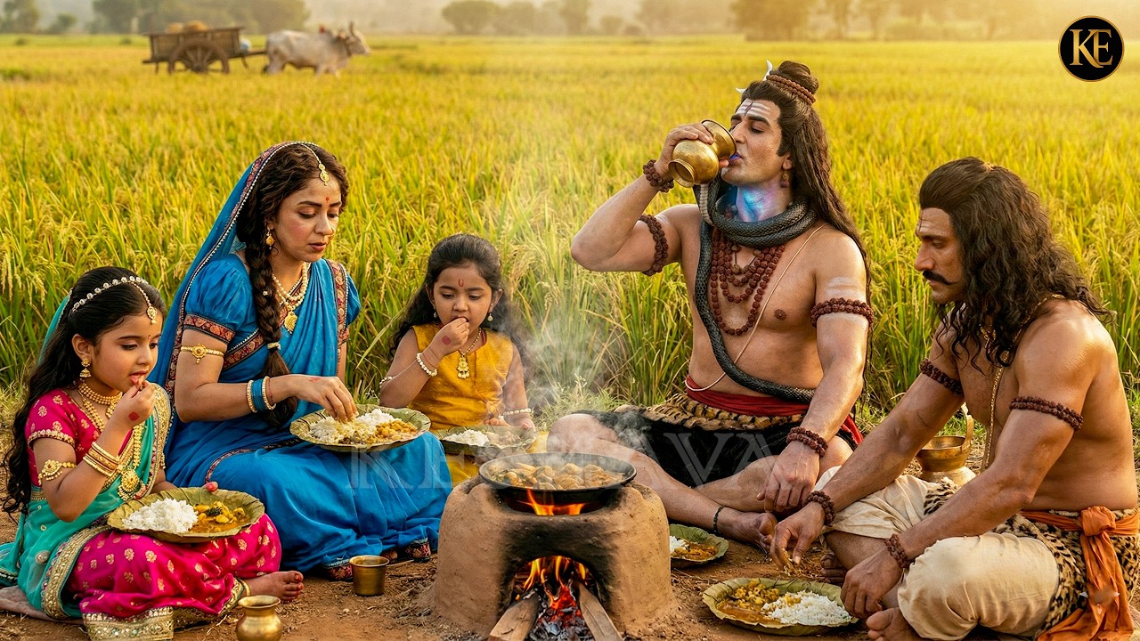 महाशिवरात्रि पर बाल कान्हा, मैया और काश के साथ शिव जी का दिव्य भोजन || YMKN || Shree Krishan leela