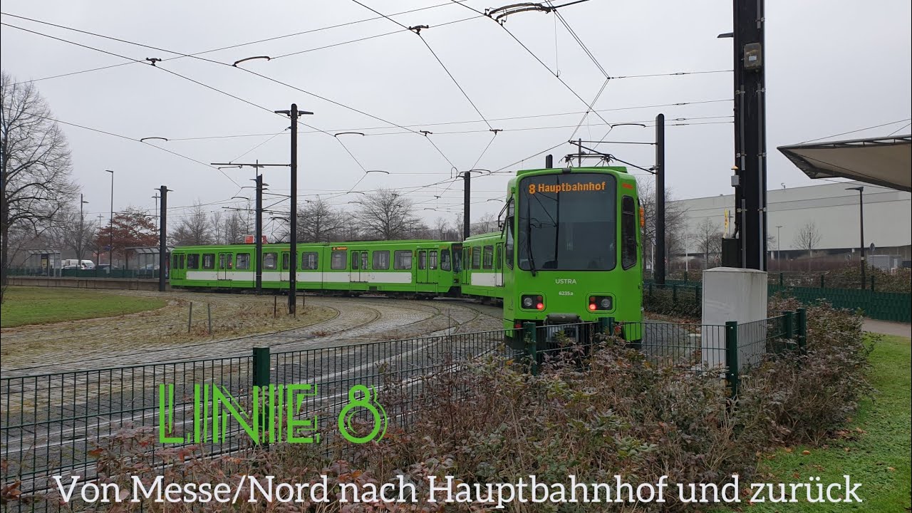Linie 8: von Messe/Nord nach Hauptbahnhof und zurück | TW 6220 [TW6000 Mitfahrt]