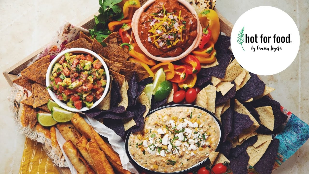 Make a Mexican Fiesta Board with 3 Vegan Dips | hot for food by Lauren Toyota