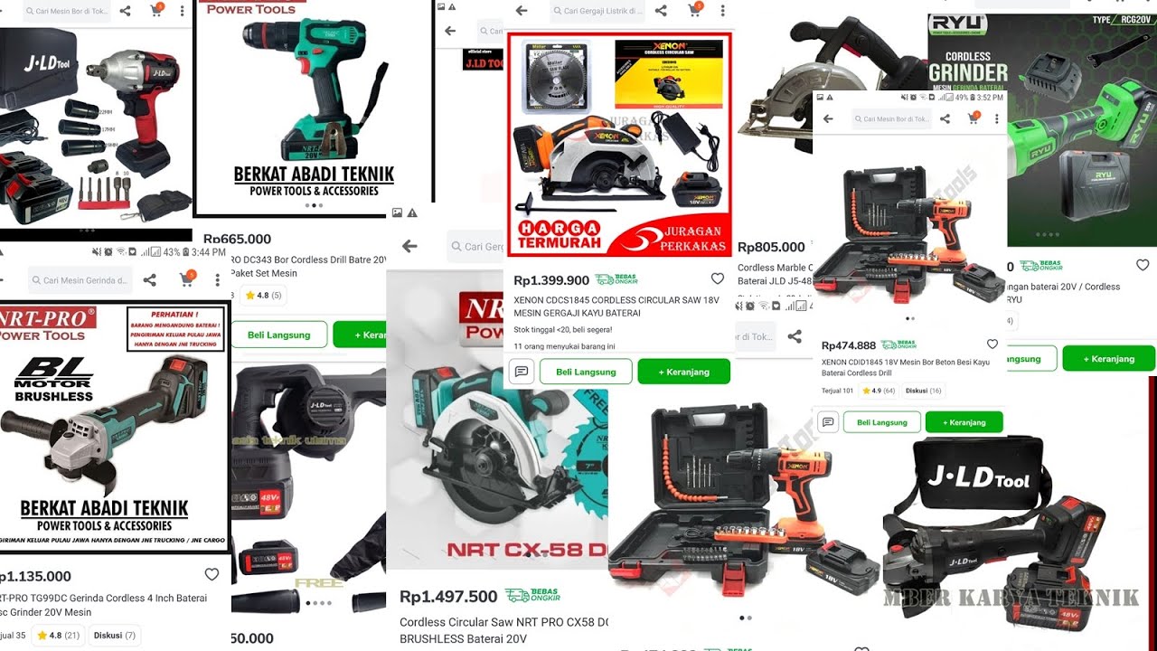 daftar powertool brand lokal semua merk yang batery nya bisa tukeran!!