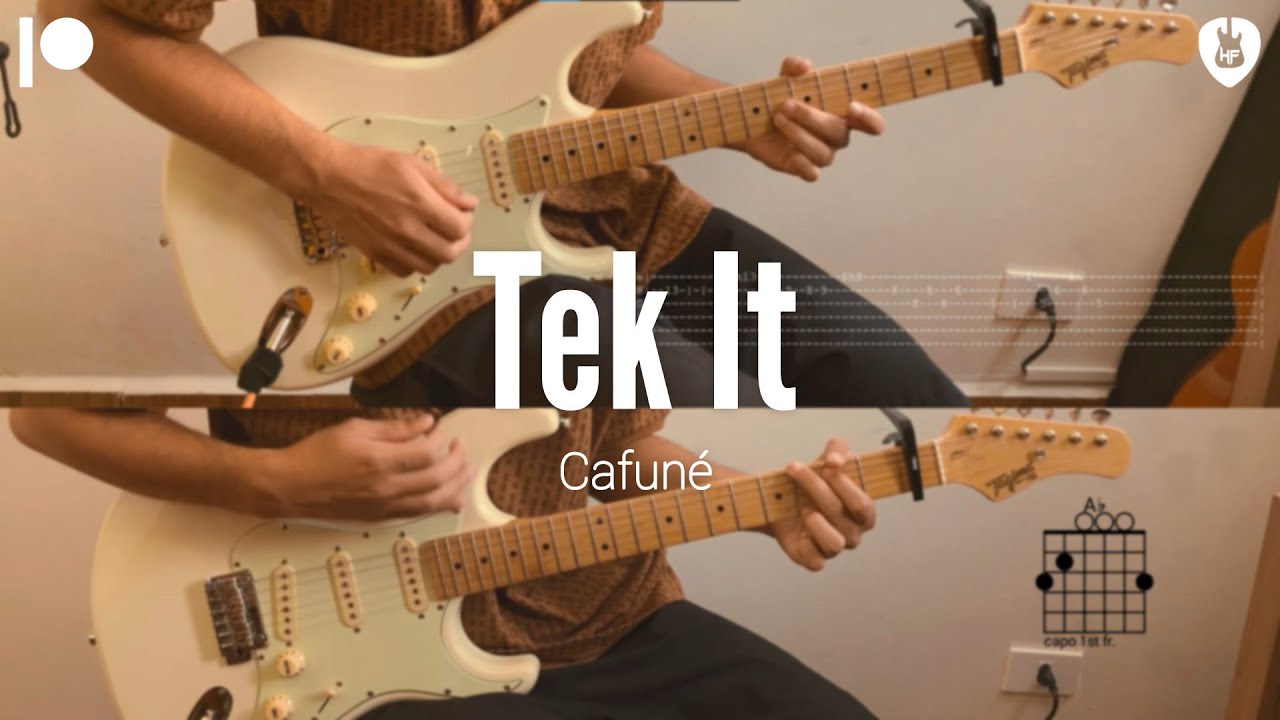 Tek It - Cafuné (Guitar tutorial with tabs and chords)