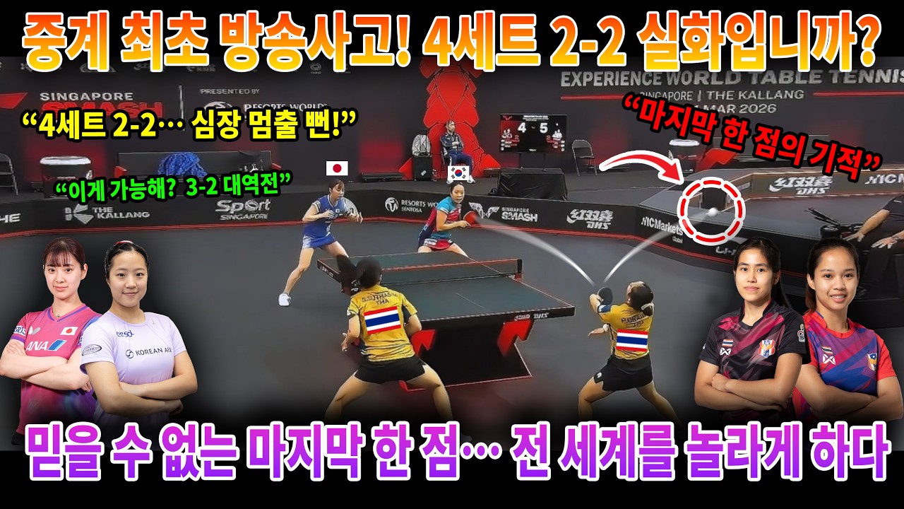 중계 최초 방송사고! 4세트 2-2 실화입니까? 믿을 수 없는 마지막 한 점… 전 세계를 놀라게 하다