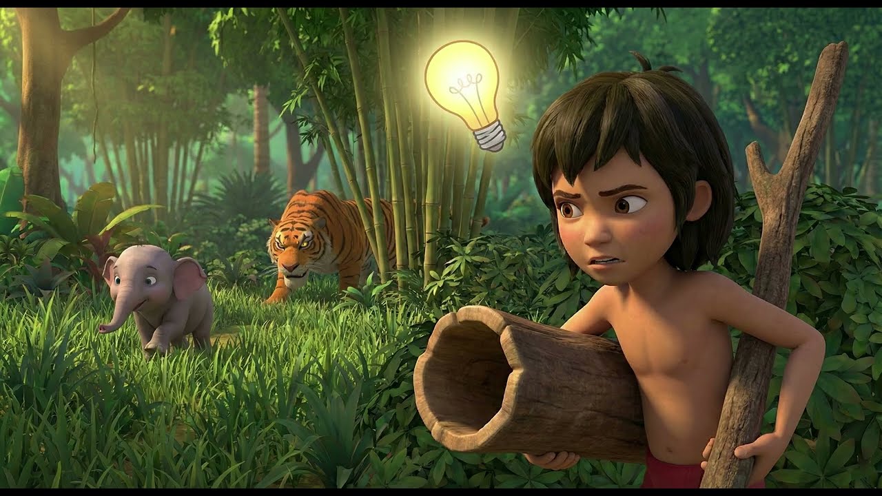 Mowgli Saves Baby Elephant from Tiger