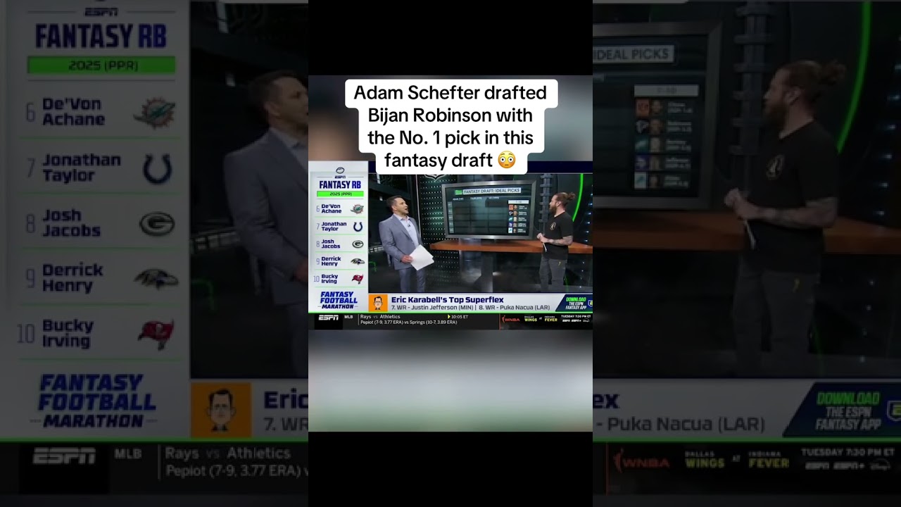 Bijan Robinson with the first pick in a fantasy football draft 😮