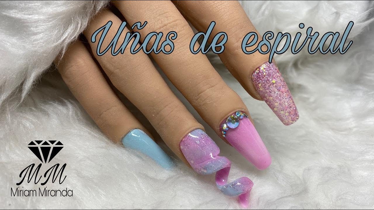 ✨ Diseño con ¡¡UÑA EN ESPIRAL!! 😱   😱   😱  | Diseños de fantasía 💅🏻 😍  |