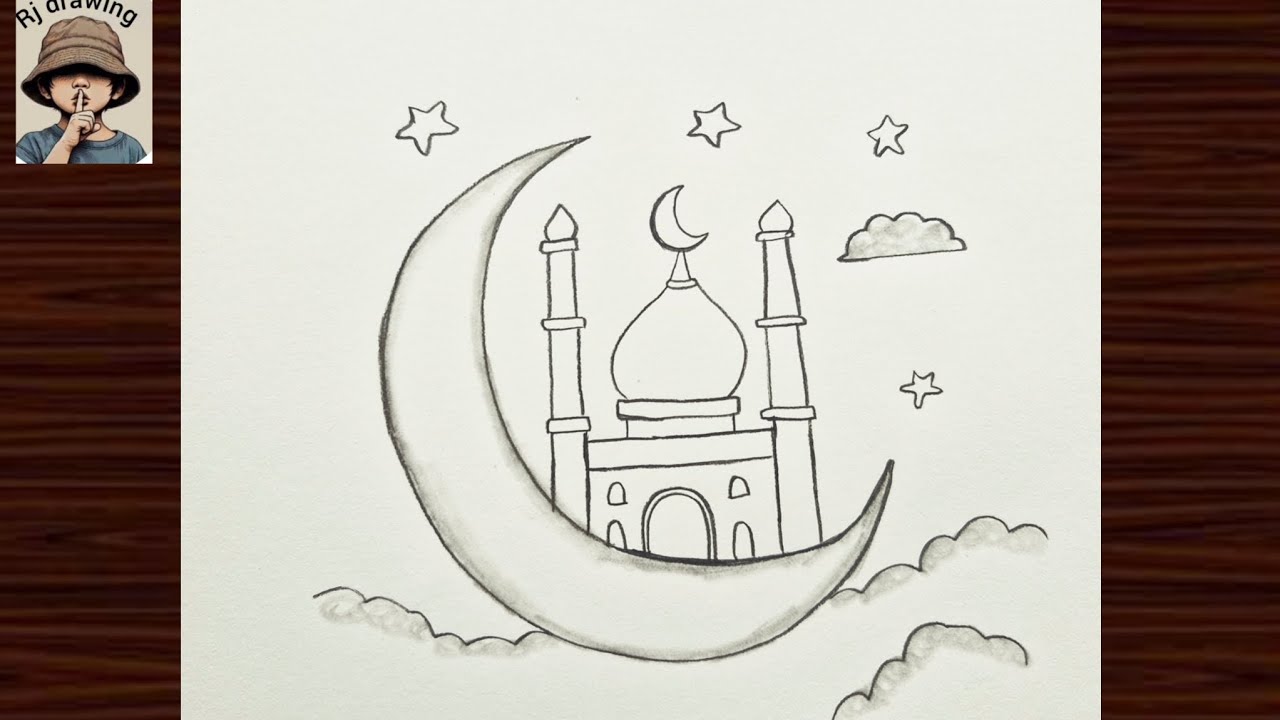How to draw Ramadan Kareem Drawing ||Easy Mosque Drawing for beginners|| Ramadan Drawing