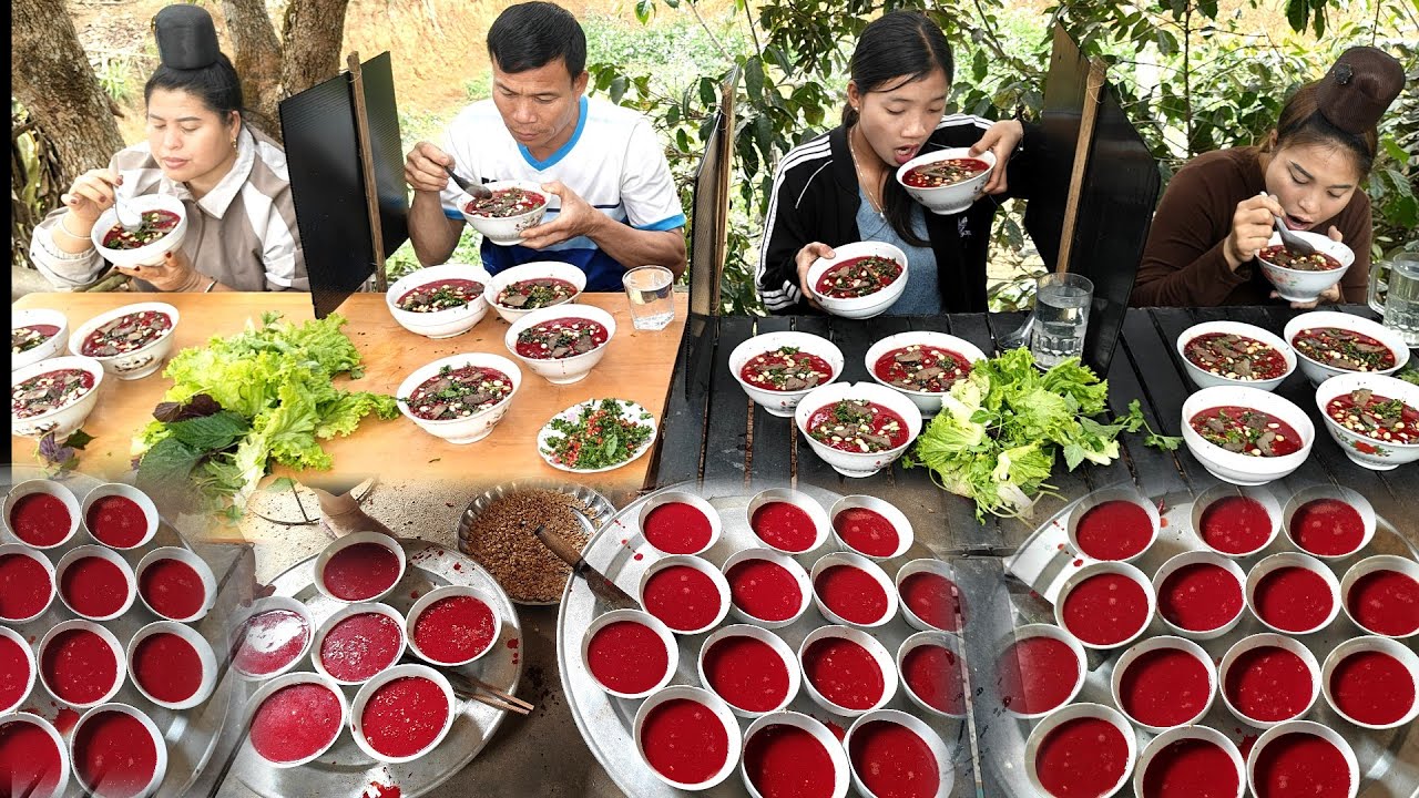 Đôc Lạ - Cuộc Thi Ăn Tiết Canh Ở Sơn La Mỗi Người Phải Ăn Mỗi Người 5 Bát Tiết Canh