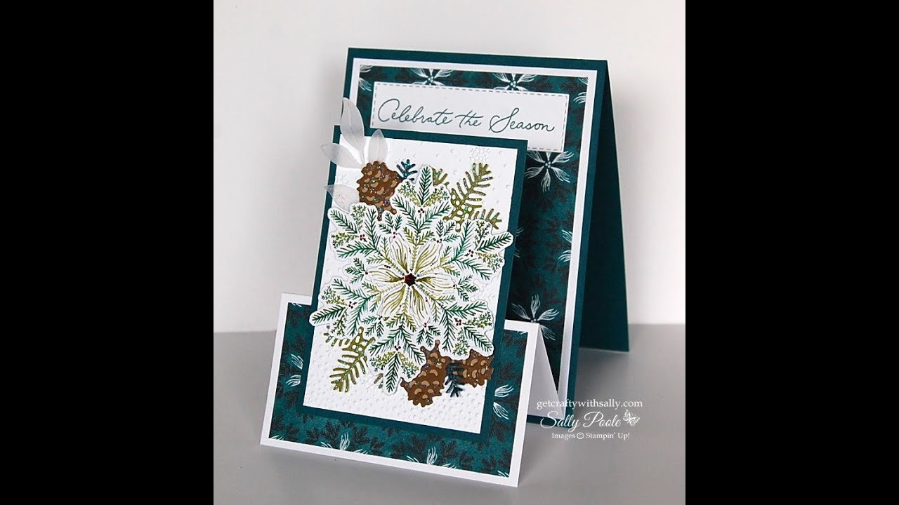 Front Step Pop-Up Card Featuring Stampin' Up! Elegant Pines DSP!