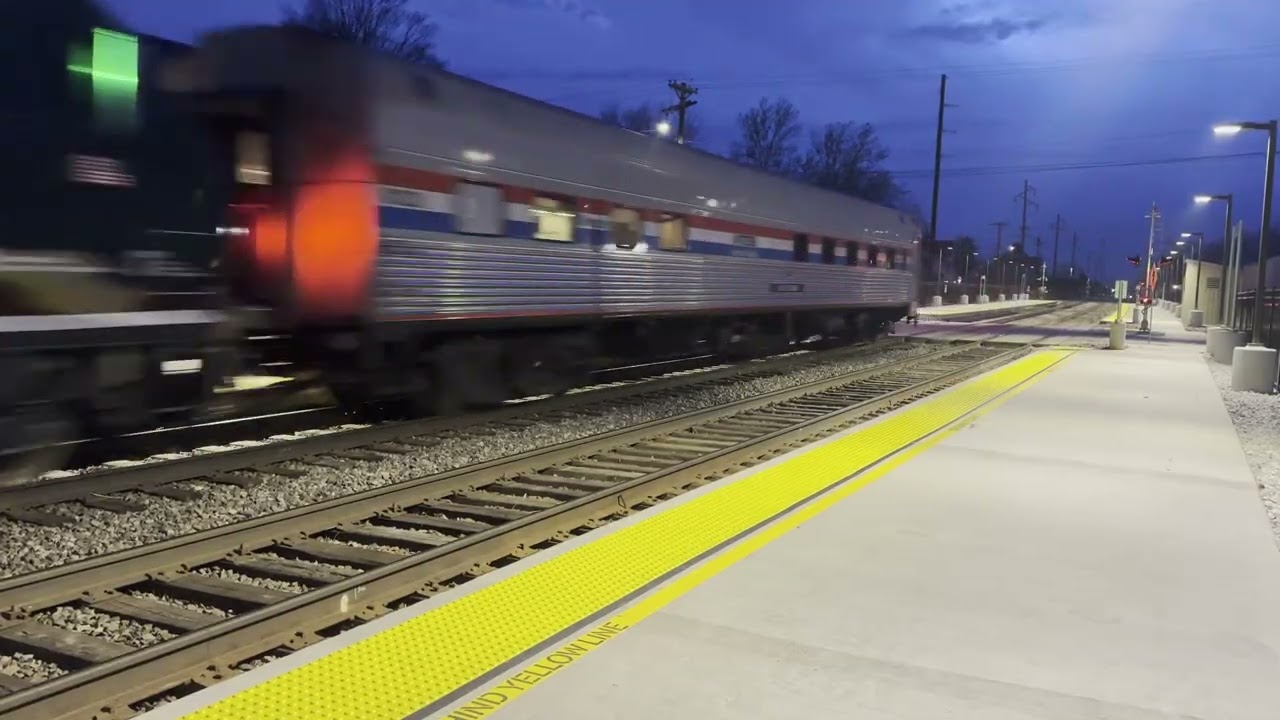 Amtrak Cascade Cars and California Zephyr 5 through Mount Pleasant, Iowa