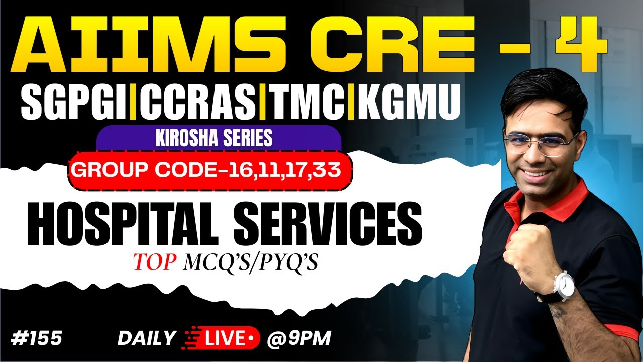 AIIMS CRE-4 Hospital Services, First Aid, Rapid Revision 🚑 | KIROSHA Series 