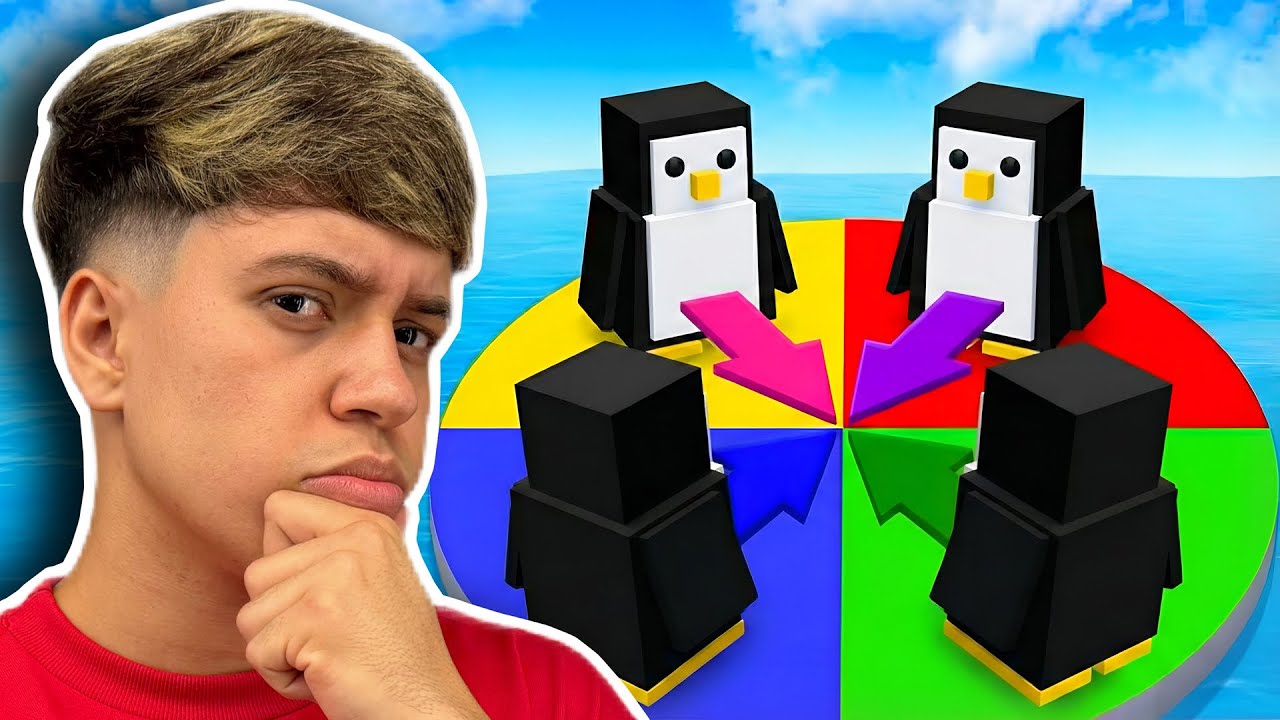 O PINGUIM QUE FICAR NA COR CERTA VENCE NO ROBLOX!! (Knockout🐧)