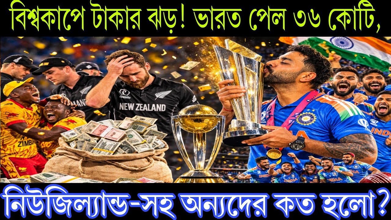 বিশ্বকাপে টাকার ঝড়! ভারত পেল ৩৬ কোটি, নিউজিল্যান্ড-সহ অন্যদের কত হলো?