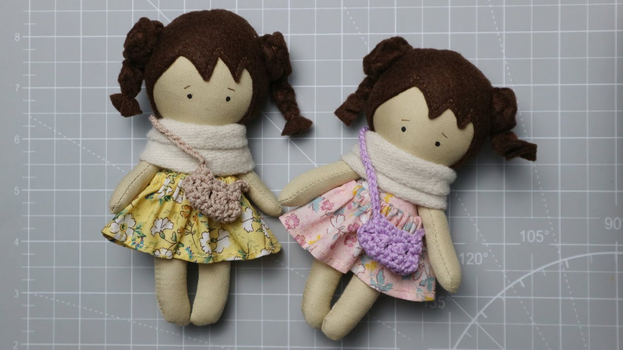 Mini Cute Doll from Fabric Scraps | Sewing Project | Handmade Doll for Kids