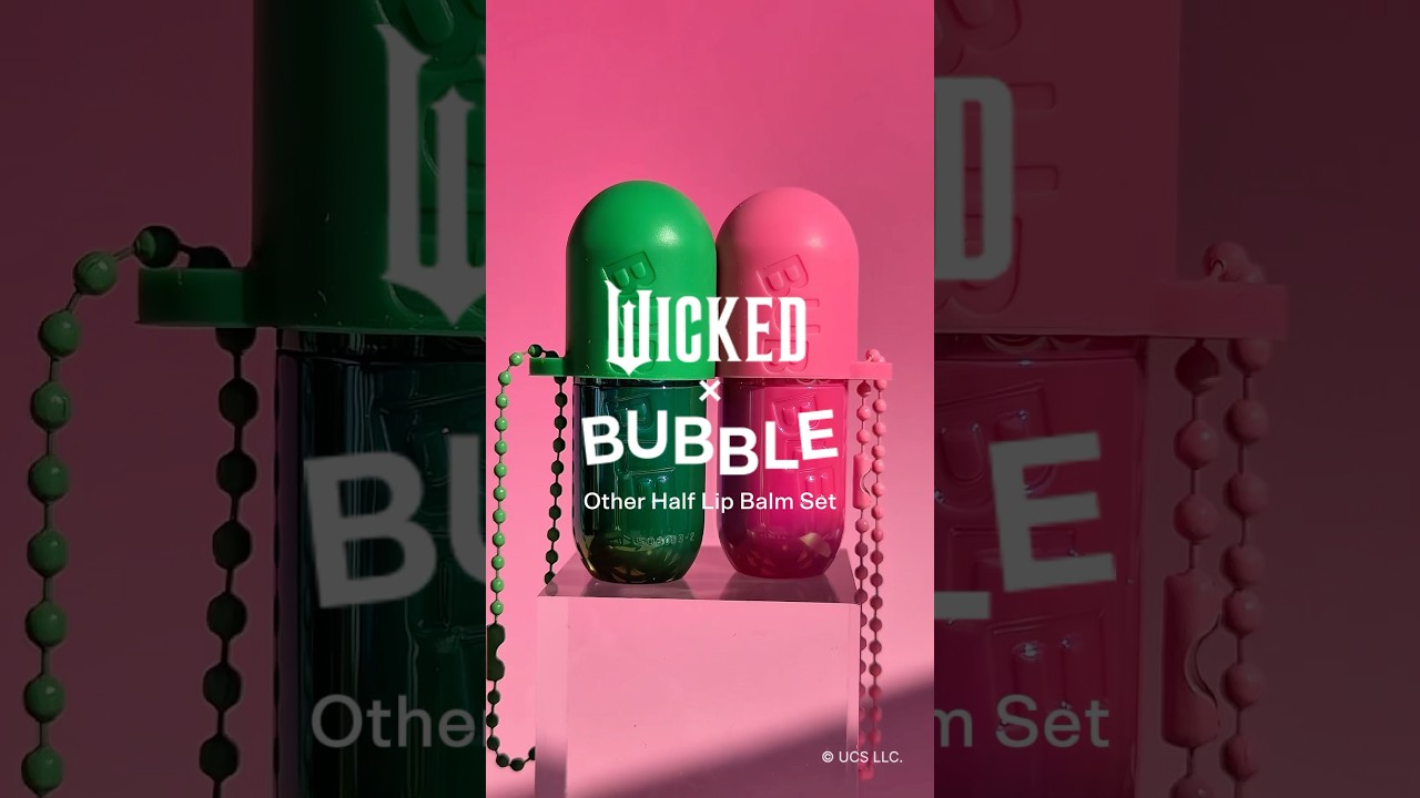 Face the magic with the NEW Wicked x Bubble Other Half Lip Balm Set🩷💚Cast a skincare spell @ Ulta!