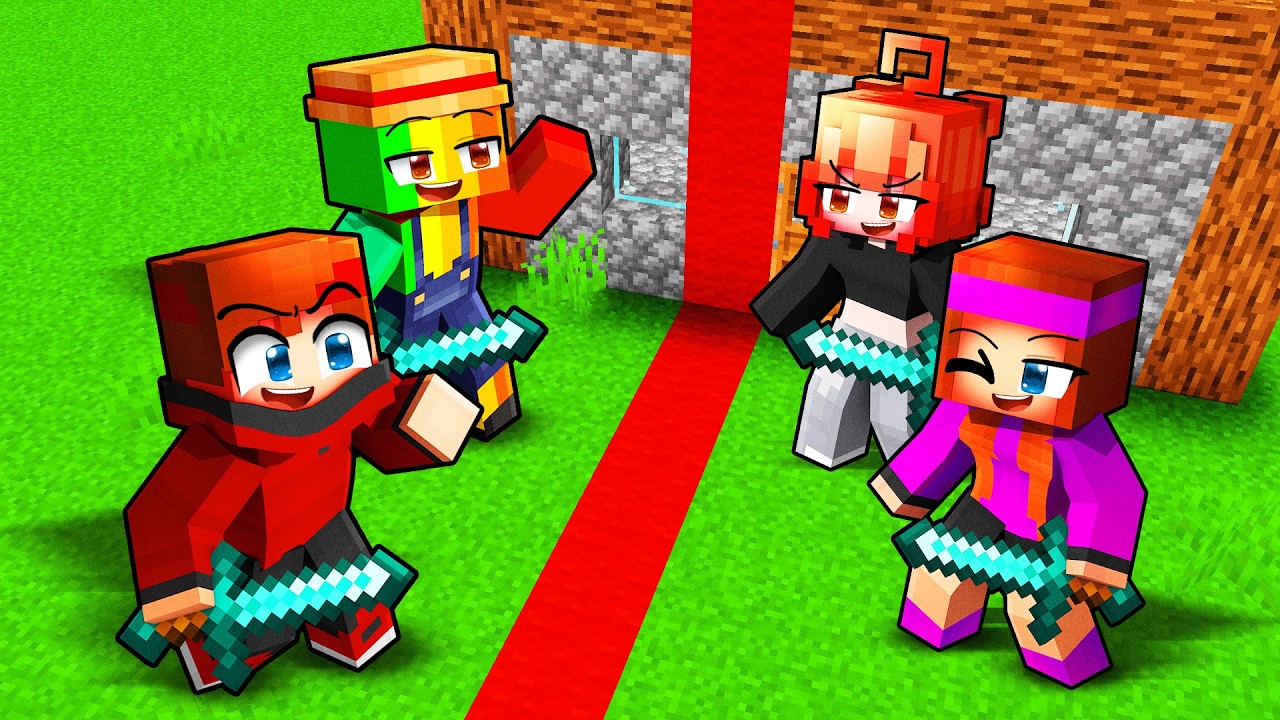 Mes Amis ont divisé le village en deux sur Minecraft !