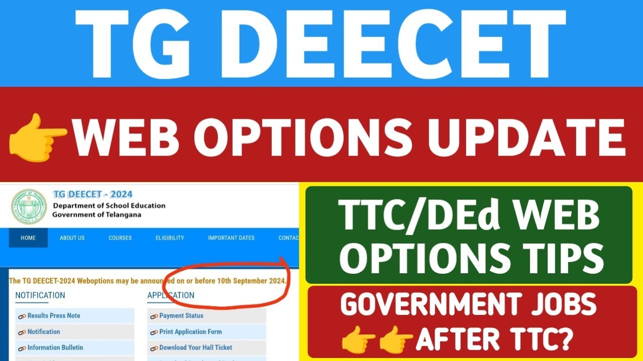 TS DEECET Web Options Dates Update@StudentUpdates247