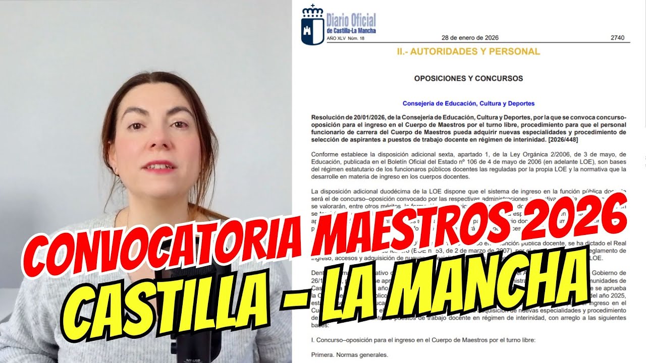 CONVOCATORIA MAESTROS 2026: Castilla - La Mancha