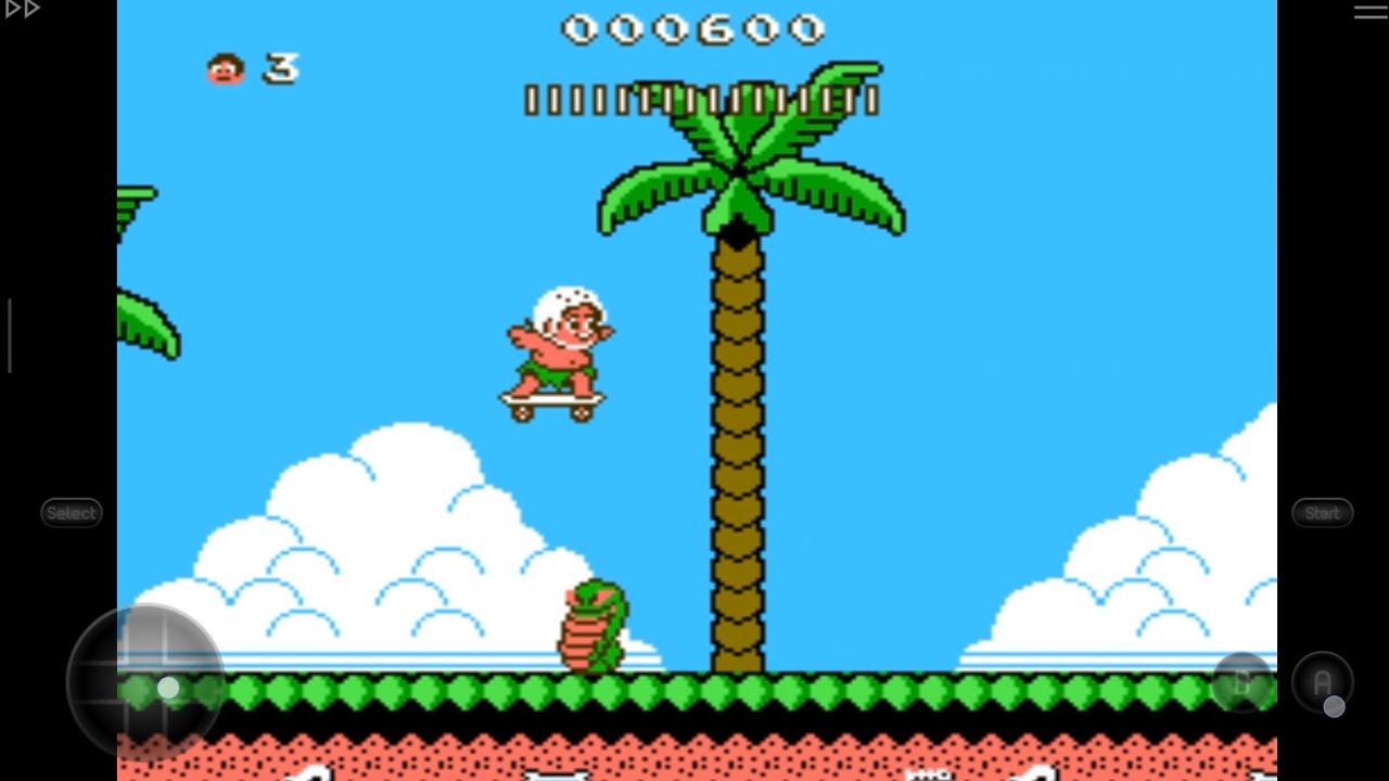 Adventure Island 2 ,( Nes,1991)1st island complete gameplay