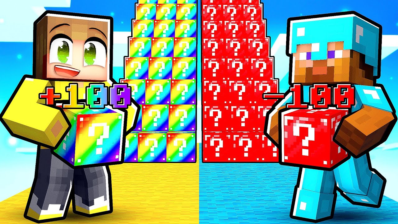 Valsspelen In Een Lucky Block Race Tegen Pro! (Minecraft)