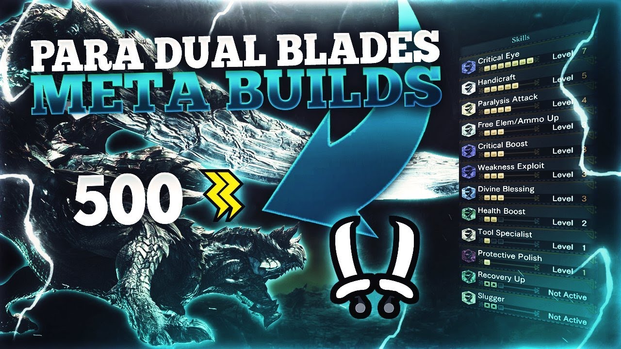 TOP 5 PARA DUAL BLADES BUILDS | True Crit Status | Endgame Damage & Comfort | MHW Iceborne