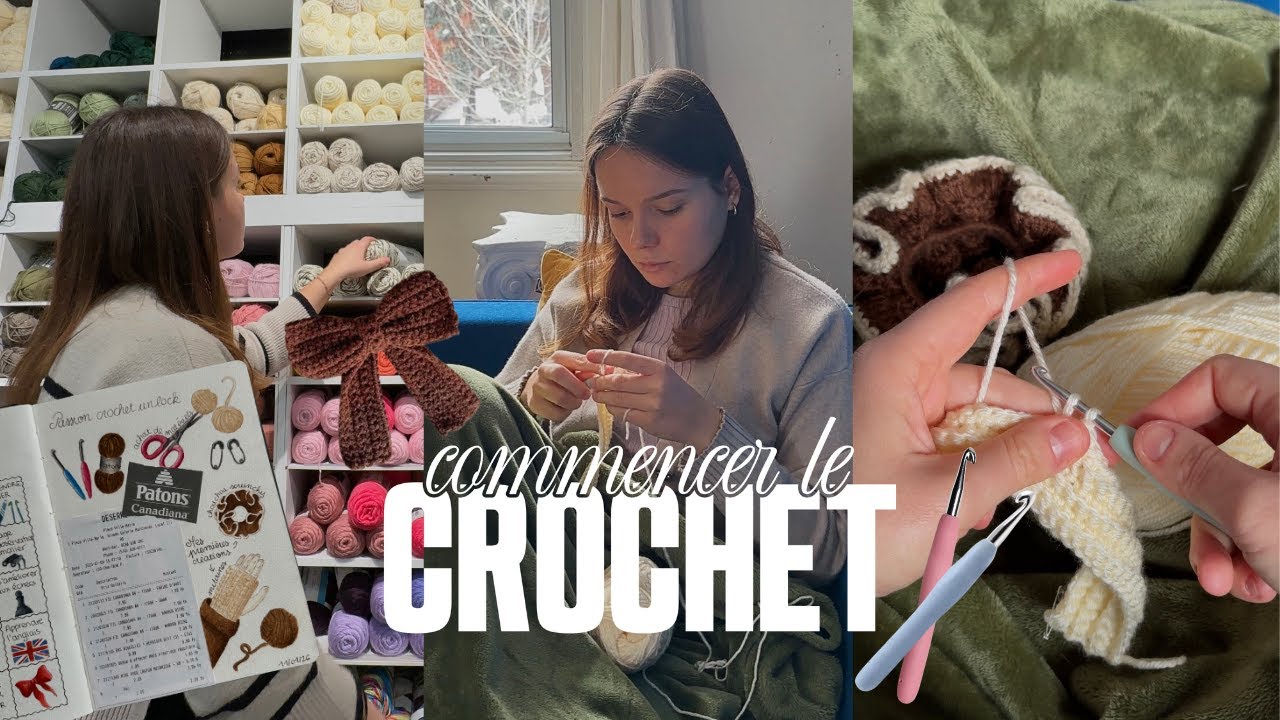 Je teste le crochet pour la première fois 🧶 | crochet débutant & vlog cosy