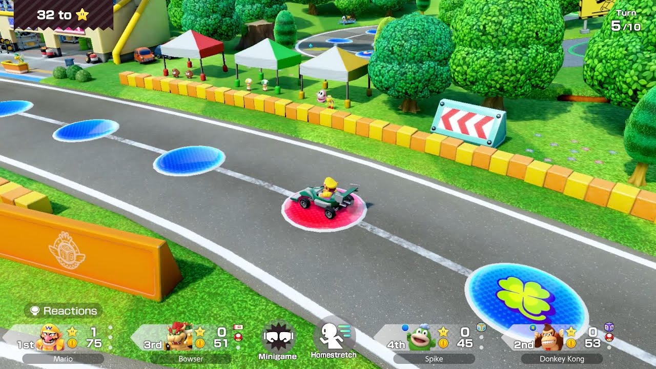 Super Mario Party Jamboree #135 Roll 'em Raceway Wario vs Bowser vs Donkey Kong vs Spike
