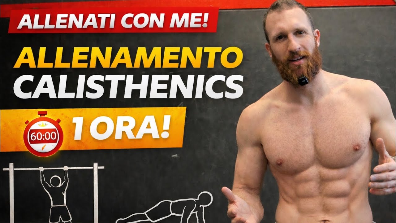 Allenamento Calisthenics COMPLETO in 1ORA | Planche & Front Lever, RT 50 Pull, 100 Push, 150 Squat