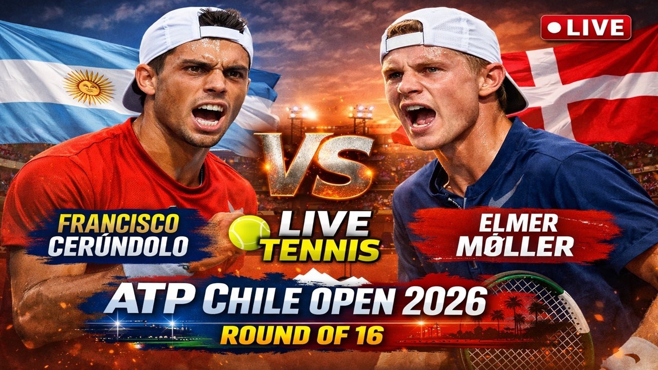Francisco Cerundolo vs Elmer Moller 🎾LIVE TENNIS ATP CHILE OPEN2026 | Round Of 16