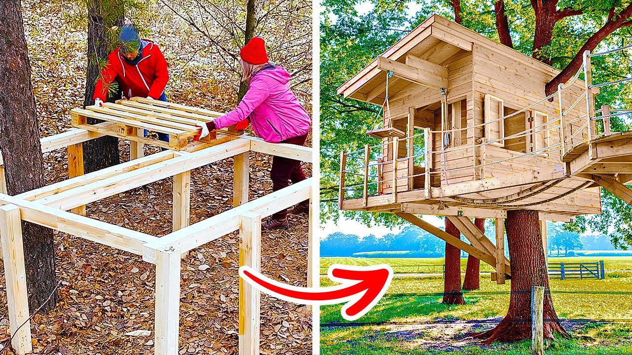 Cute DIY House With Wooden Pallets || Awesome DIY Pallet Furniture Ideas