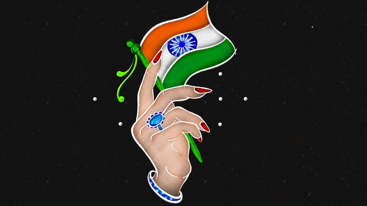 Republic Day special Rangoli 7*1 dots🪷 amazing daily muggulu designs | Republic Day spcial kolam