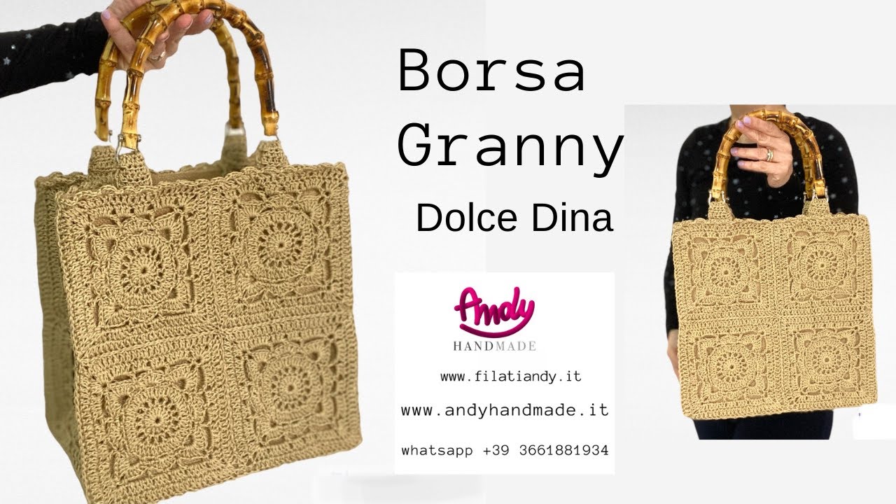 Tutorial Borsa mattonelle Granny DOLCE DINA Andy Handmade uncinetto facile
